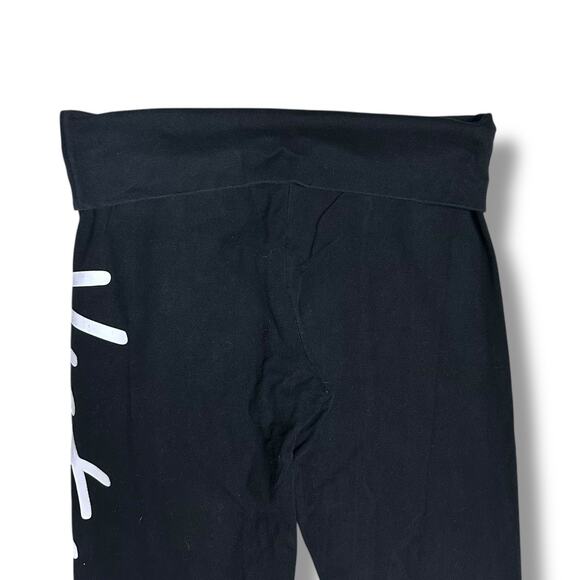 Y2K Victorias Secret Leggings 2 Pair Fold Over Graphic Print Womens Size M Long - Picture 8 of 16